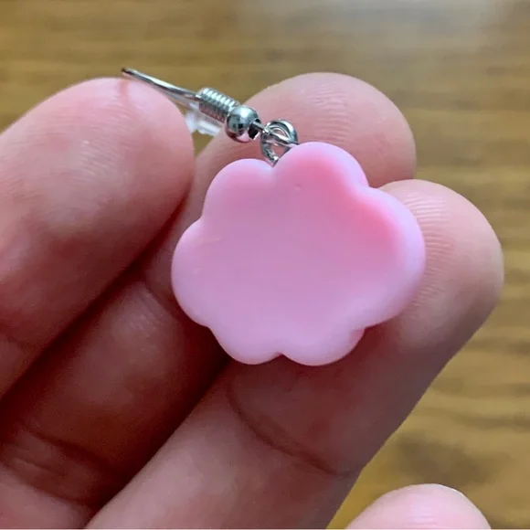 Pink Cloud Drop Earrings - Picture 5 of 8